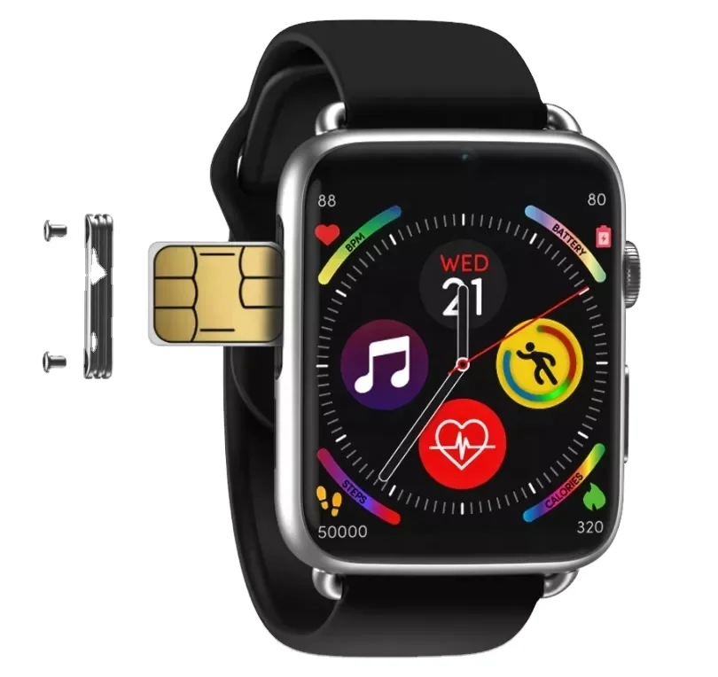 

2022 Latest 4G Smart Watch Sim Card Built Programmable 1.88 inch Luxury Android 7.1 Smart Watch DM20 with GPS WIFI