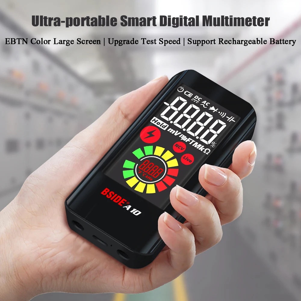 BSIDE A10 Profesional Digital Multimeter 9999 True RMS LCD Voltage DC AC Capacitance Ohm Diode NCV Hz Live Wire Testers |
