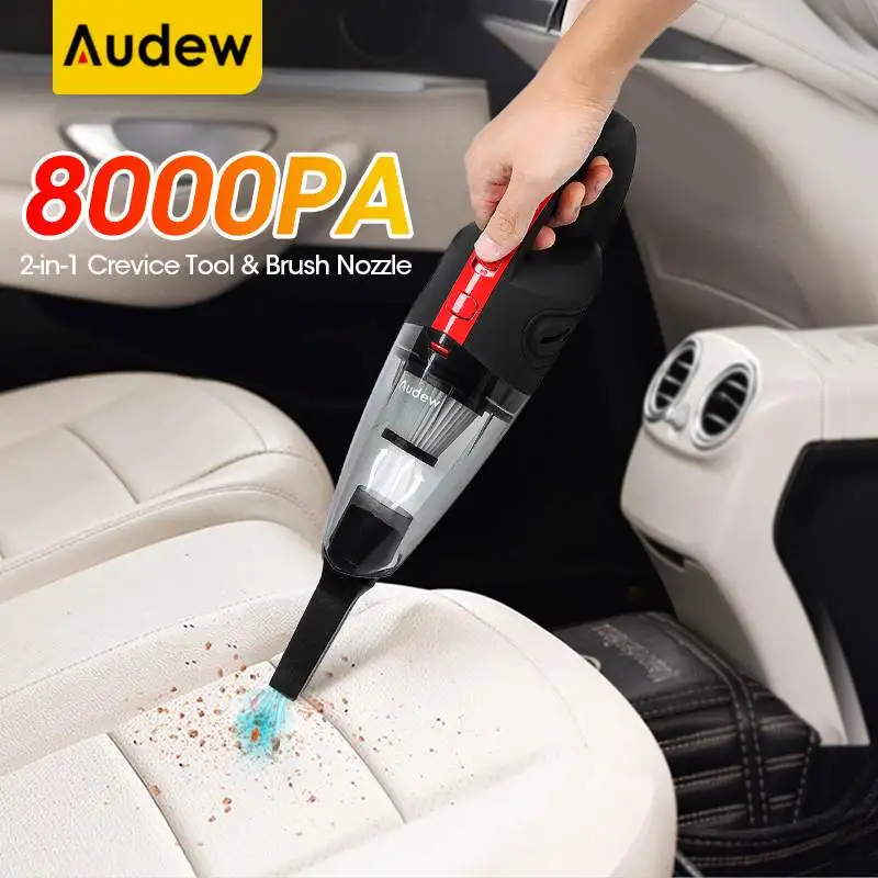

AUDEW 8000PA 120W Car Vacuum Cleaner Cordless Portable Handheld Vacuum EU/US/UK Plug Car Home Light Rechargeable Wet Dry Vaccum