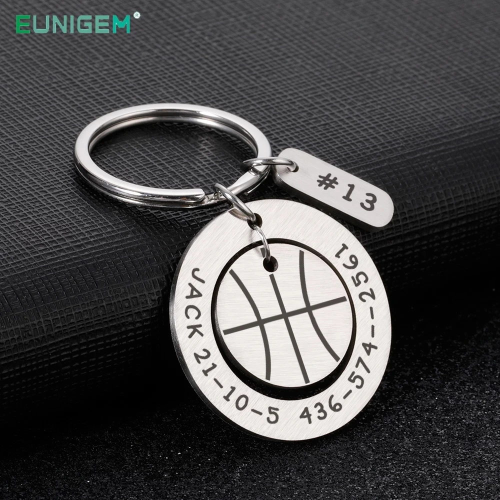 

Basketball Keychain Personalized Graduation Football Souvenir Gift Key Chain For Friends Classmate Coaches Custom Keyring Gifts