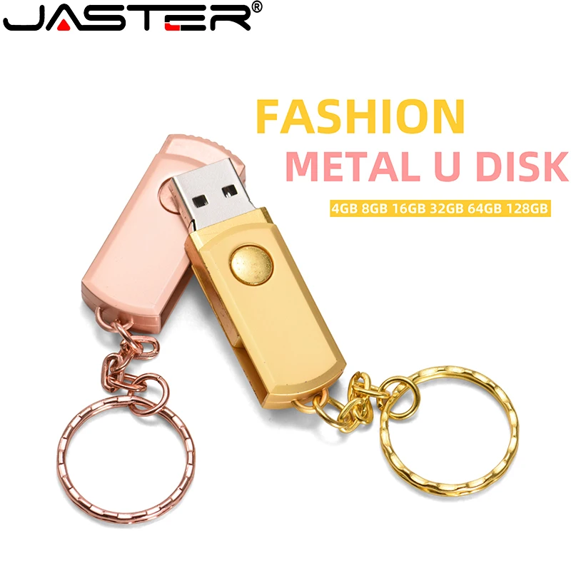 JASTER – Mini clé USB en or Rose  support à mémoire de forme en métal  étanche  argenté  64 go  32