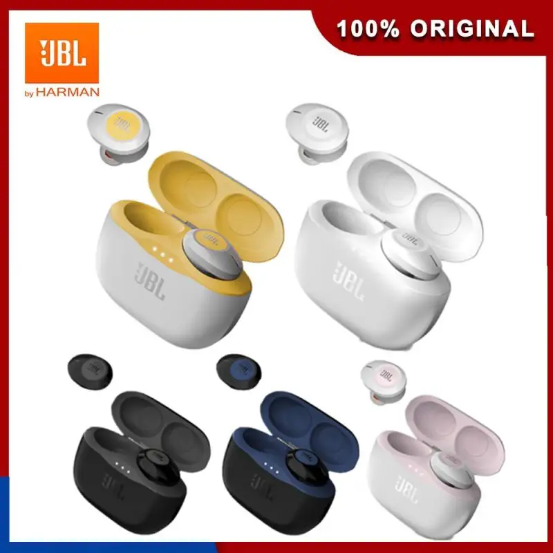 Original JBL T120 Bluetooth Earphones JBL T120 TWS True Wireless Headphones Stereo Earbud Headphones With Mic Bass Sound Headset