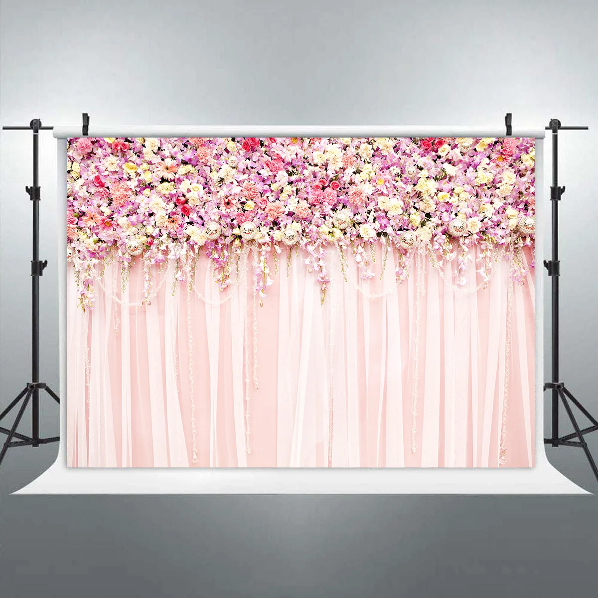 

Виниловый фон для фотосъемки с изображением розовых цветов на стену и занавески для детской вечеринки невесты баннер для свадебной вечерин...