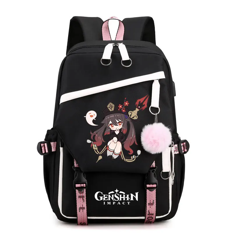 

Anime Genshin Impact Backpack Student School Shoulder Bag Xiao Klee Large Capacity Computer Bag Travel Backpack For Kids Gift