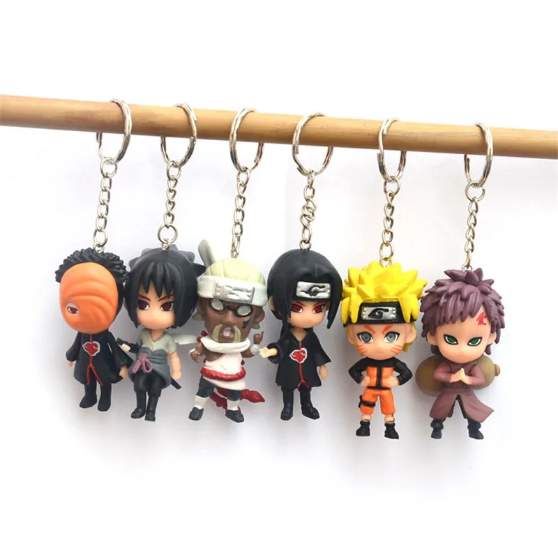 

6 шт./лот Naruto Shippuden фигурки Хината удзумаки Сакура Итачи Гаара Jiraiya модель игрушки брелки подарок игрушка
