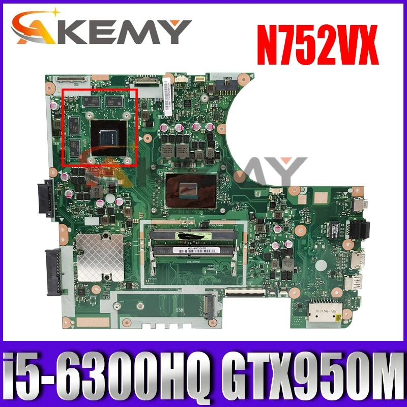 

N752VX с процессором i5-6300HQ GTX950M, материнская плата REV 2,0 для Asus N752V N752VX VivoBook Pro, протестированная Материнская плата ноутбука, ОК