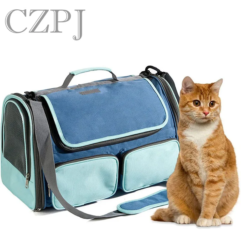 

New Popular Color Contrast One Shoulder Pet Bag Breathable Outdoor Portable Cat Bag Oblique Cross Dog Bag
