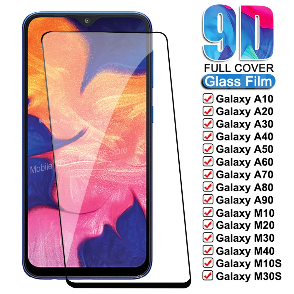 

9D Full Tempered Glass For Samsung Galaxy A10 A12 A13 A20 A30 A40 A50 A60 A70 Screen Protector A80 A90 M10 M20 M30 M40 Glas Film