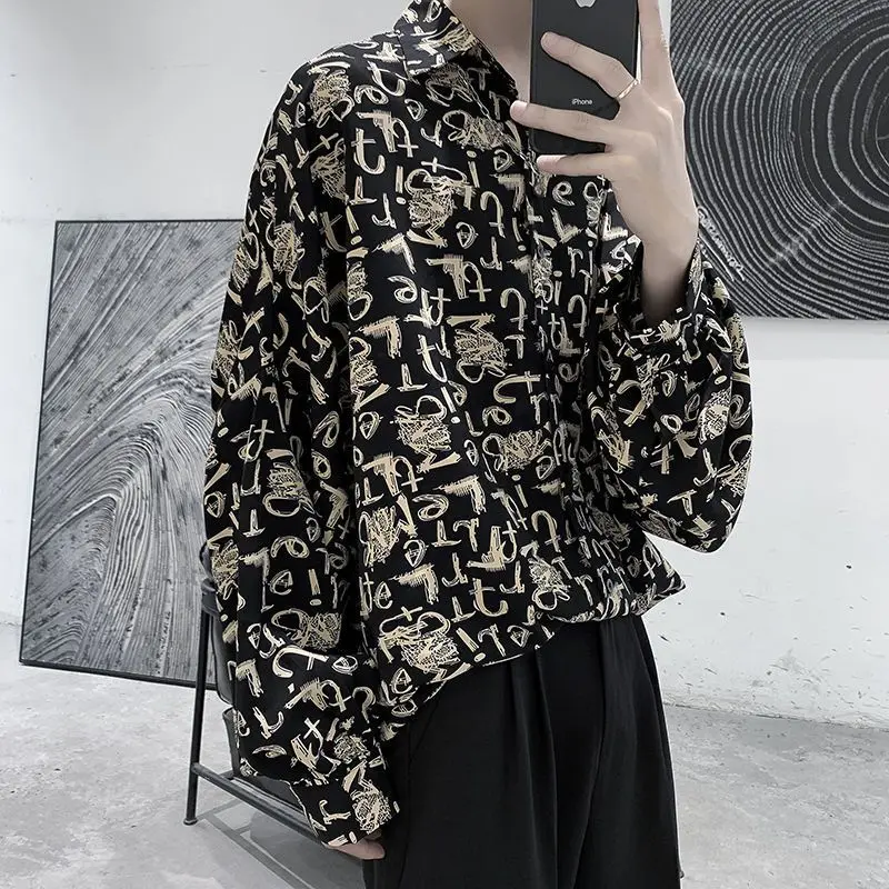 

Трендовая блузка 2021, Корейская свободная облегающая винтажная универсальная мужская рубашка в гонконгском стиле, красивая летняя куртка с длинным рукавом