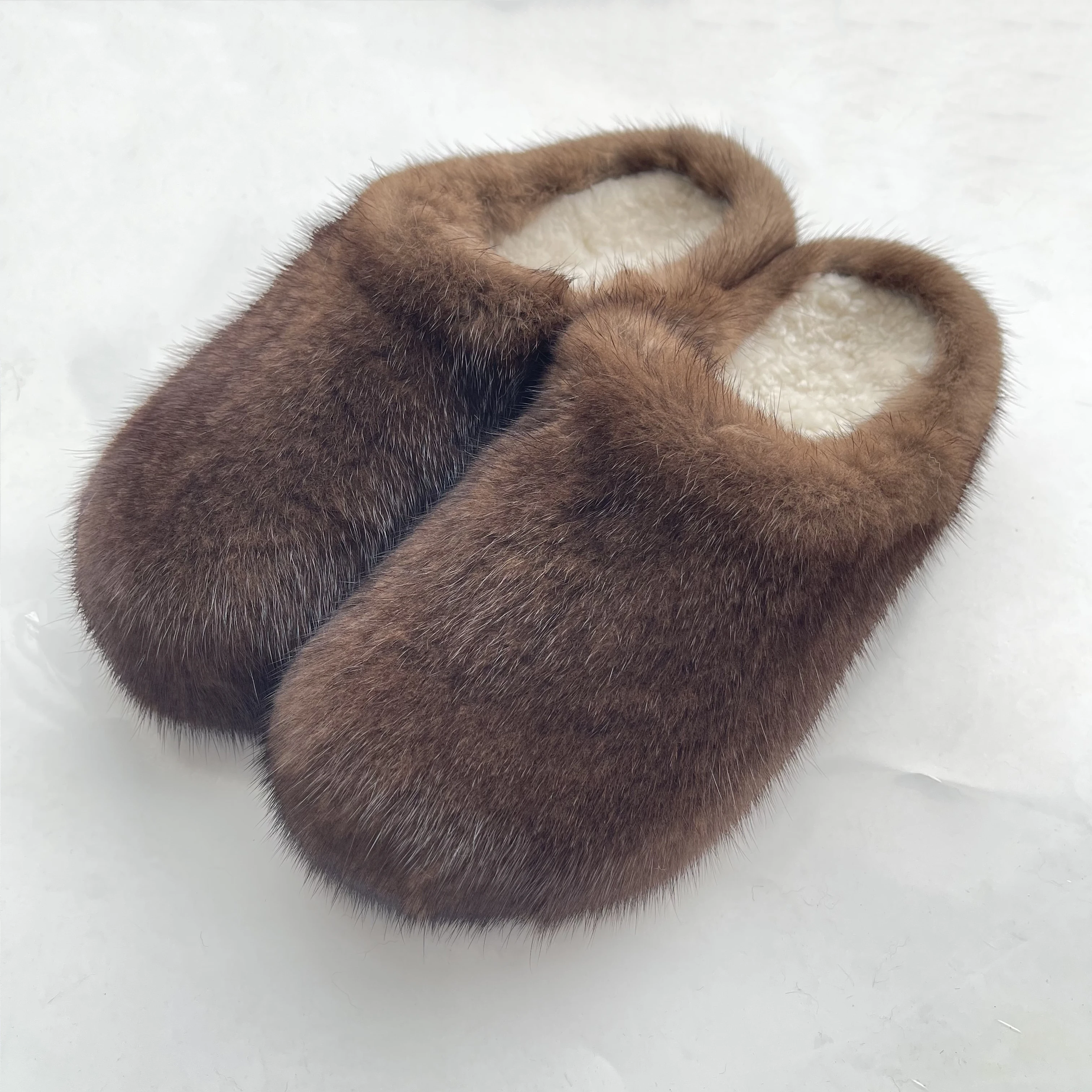 Зимняя женская обувь роскошные норковые тапочки Muller модные плюшевые мягкие и