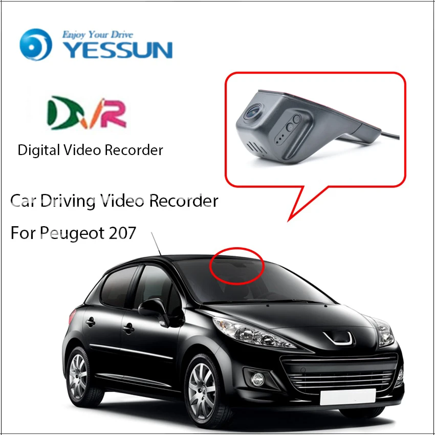 

YESSUN Car DVR Digital Video Recorder for Peugeot 207 Not Reverse Parking Camera Front Camera Dash HD 1080P