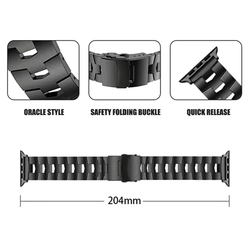 Luxury Titanium Strap for Apple Watch Band Ultra 49mm 45mm 44mm 41mm 38mm Men's Style Bracelet Correa for IWatch SE 8 7 6 5 4 3