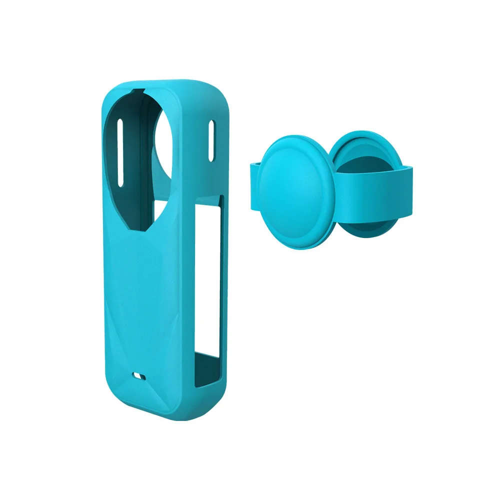 Фото Силиконовый защитный чехол для спортивной камеры Insta360 X5 и крышка объектива, аксессуары для защиты от царапин, черный, синий, красный №3
