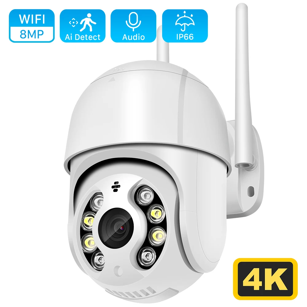 

4K 8MP PTZ IP Camera Color IR Night Vision Audio Home Security WiFi Camera AI Humanoid Detection CCTV Video Surveillance Camera