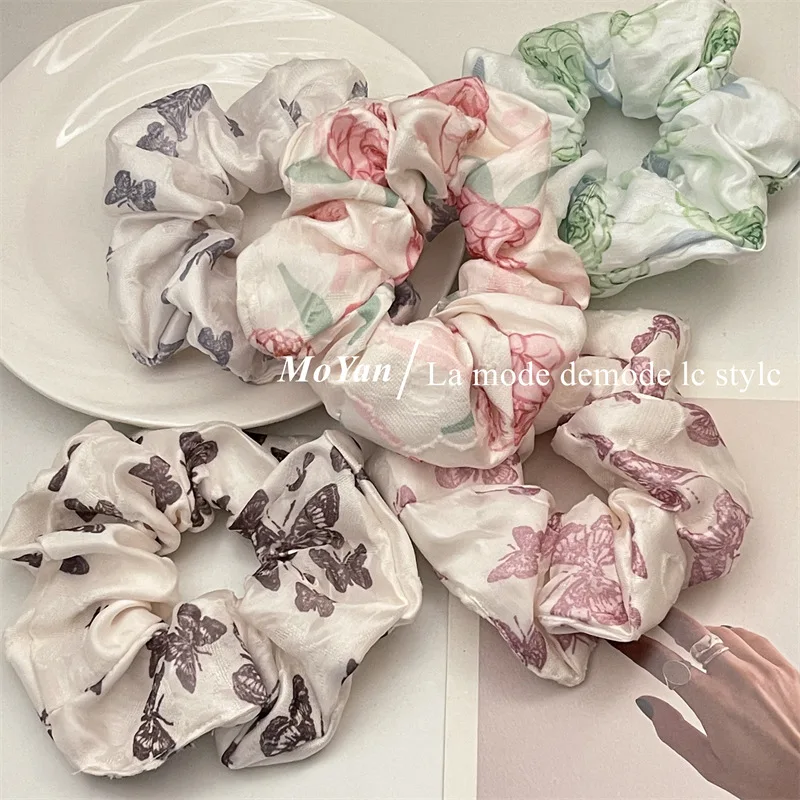 

French aesthetic butterfly rose large intestine hair ring Sen Xianmei headrope female summer headdress 2023 new