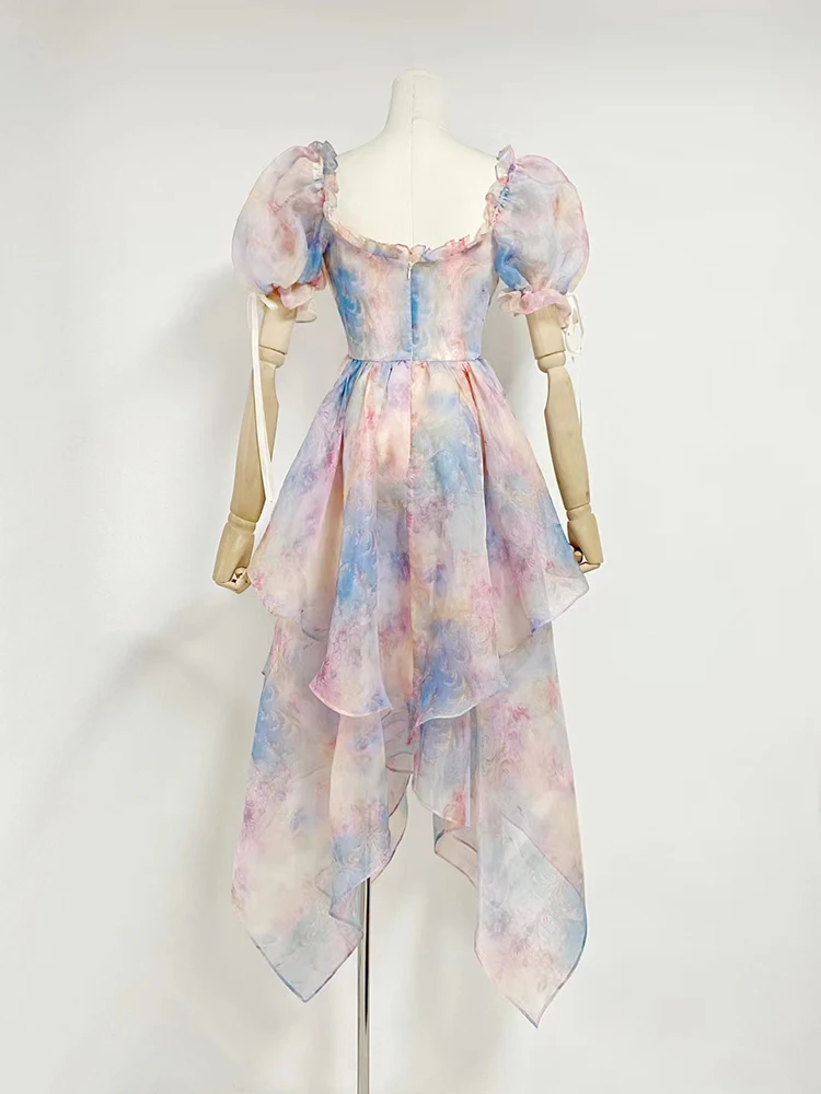 Женское платье с квадратным вырезом VGH элегантное лоскутное принтом