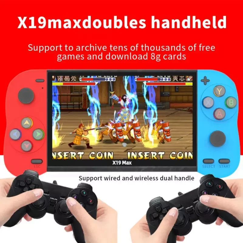 

2023New 5.1 Inch X19 Max Portable Handheld Game Console Dual Joystick Retro Video Game Console Support TV Output With MP3/Movie