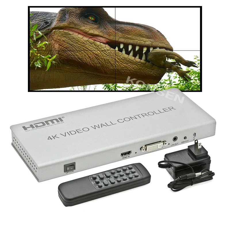 Controlador de pared de vídeo 4K 2x2 HDMI, procesador de pared de TV de 1080P, 1x2 1x3 1x4 pantallas, bisel de costura, compensación de rotación de 180 grados