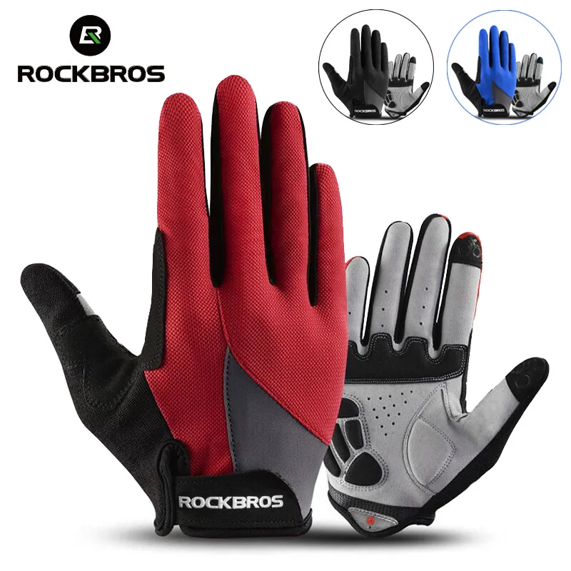 

ROCKBROS Thicken SBR MTB Cycling Gloves Full Finger Microfiber Electric Bike Moto Gloves Knight Bicycle Equipment Sports Mitten