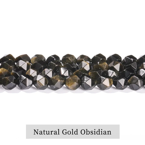 Золотые бусины из обсидиана buy bao ji