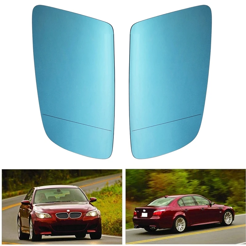 

2 шт. боковое зеркало двери с подогревом и подложкой для Bmw 5 серии E60 E61 E63 E64 2003-2010 51167251650 L + R