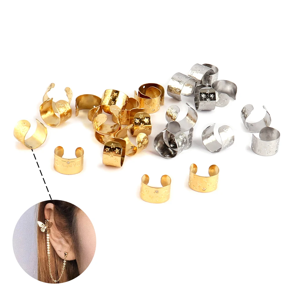 

10pcs/lot DIY Earring Clips Stainless Steel Earrings Findings for Jewelry Making Supplies Ear Cuffs Wrap Earrings Cartilage Cuff