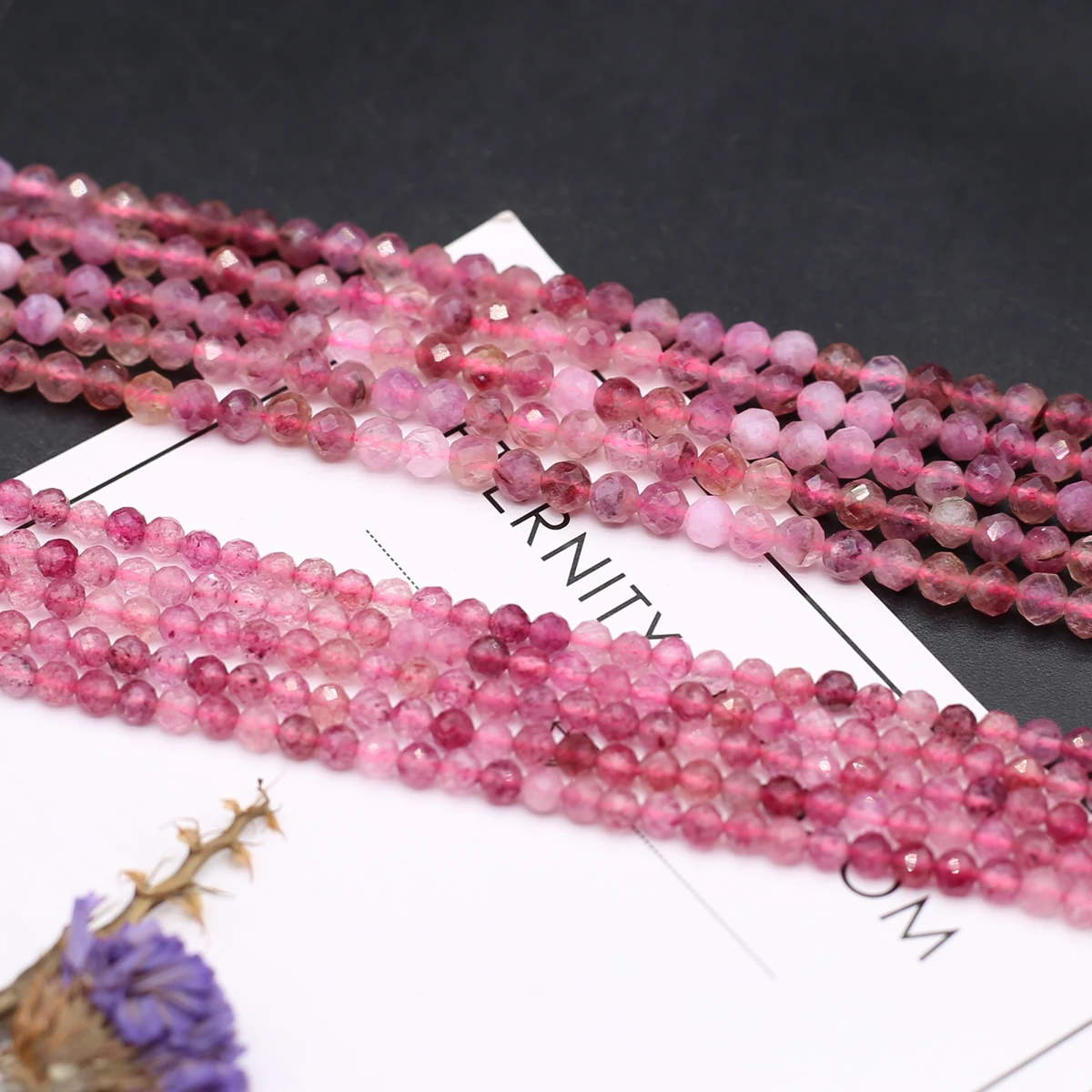 

Natural Stone Beads Ruby Rose Quartz Tourmaline Round Faceted Beads For Jewelry Making DIY Necklace Bracelet Earrings Accessory