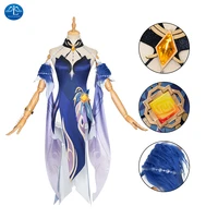 anime game genshin impact cosplay costume ningguang cosplay clothing outfit with dress accessories for adult girls custom made