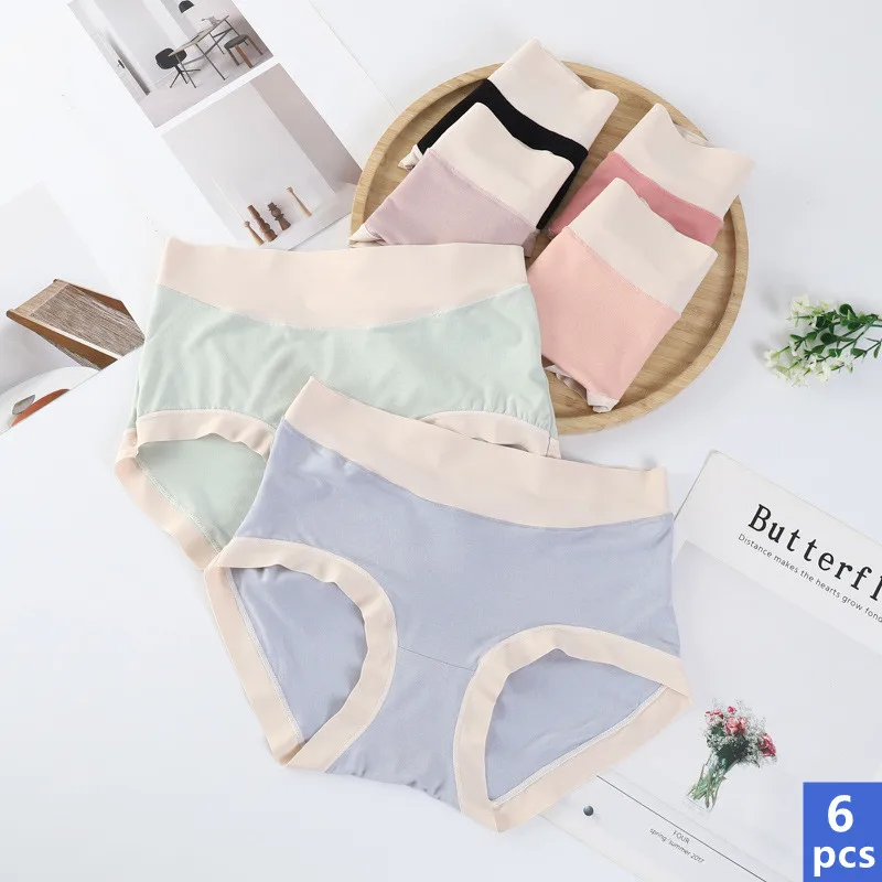 6Pcs Women's Modal Sexy Panties Traceless Mid-Rise Underwear Elastic Soft Breathable Briefs Female Lingerie Underpants For Women - купить