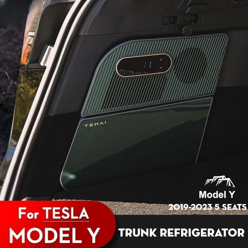 

Автомобильный холодильник с левым багажником TaxMat 15 л для Tesla Model Y 2019-2023, охлаждающий дорожный мини-холодильник с компрессором