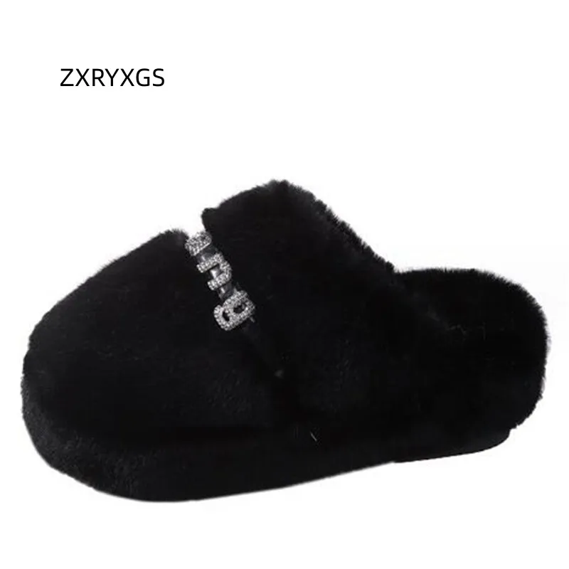 

ZXRYXGS осенне-зимние плюшевые тапочки, женская обувь, верхняя одежда, тапочки на толстой подошве 2023, увеличивающая рост обувь 5,5 см, домашние тапочки