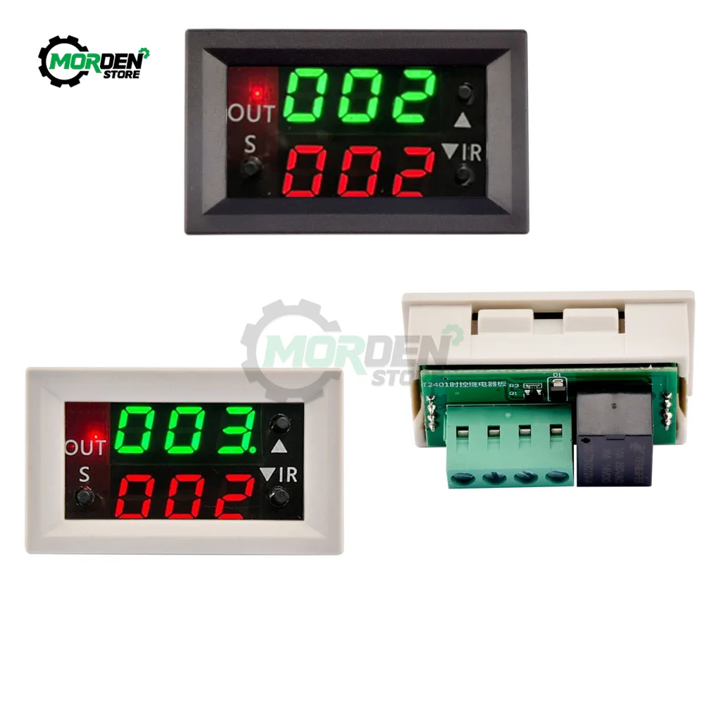 

DC 12V Dual Display Time Relay Module 20A Time Delay Relay Mini LED Digital Timer Relay Timing Delay Cycle Time Control Switch