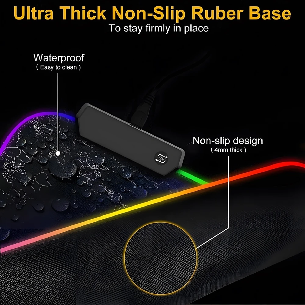 Фото Коврик для мыши Hunter X Hunter XXL RGB, игровой коврик для мыши HD, большой коврик для геймеров с LED-подсветкой, коврик для ПК с подсветкой №2