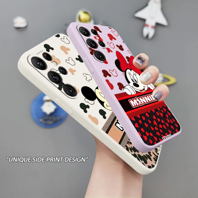 

Liquid Rope Cover Luxury Mickey Minnie Art Phone Case For Samsung Galaxy S22 S21 S20 FE S10 Note 20 10 Plus Lite Ultra 5G