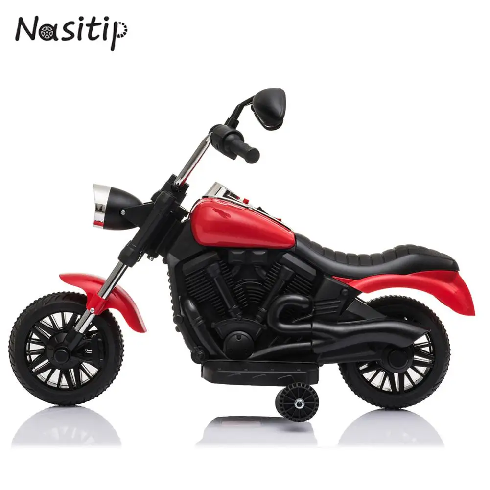 

NASITIP Children Electric Motorcycle Single Drive Motorcycle Toy With Auxiliary Wheel Led Headlights Birthday Gifts For Kids US