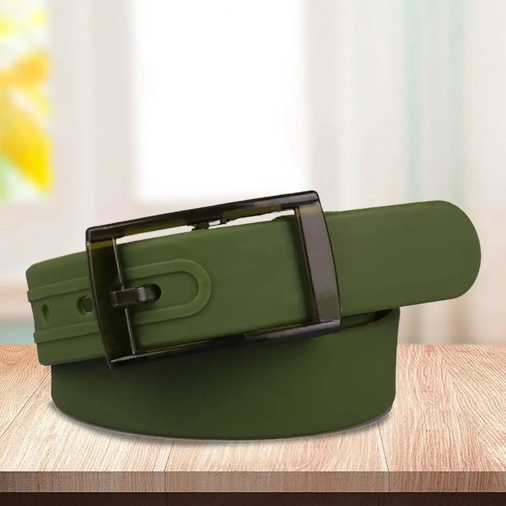

Delicate Unisex Silicone Eco-Friendly Plastic Belt Jeans Belt Wear-resistant Decorate