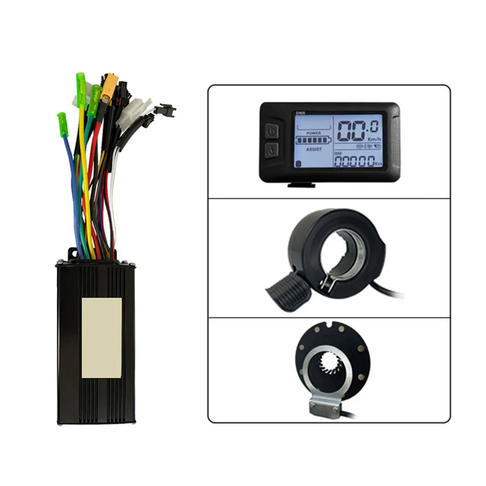 

Durable High Quality Controller EN05 Display E-Bike Kit 24/36/48V 26A 500/750W SM Plug Silver/Black Three-mode