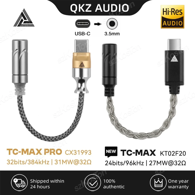 Фото QKZ TC MAX Pro USB Type-C to 3.5mm Audio interface Decoder Adapter Headphone Amplifier CX31993/KT02F20 for iPhone Samsung HUAWEI №1