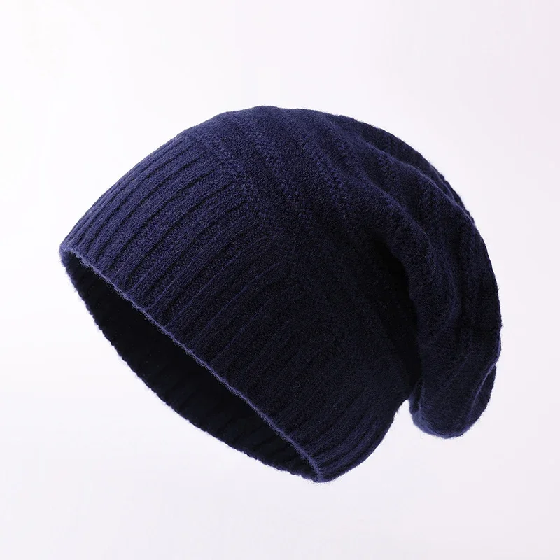 

Men's Women's Same Style Pure Wool Hat% Knitted Hat Winter Men's Pile Heap Cap Warm Wild Tide Women's Cold-Proof Cashmere Hat