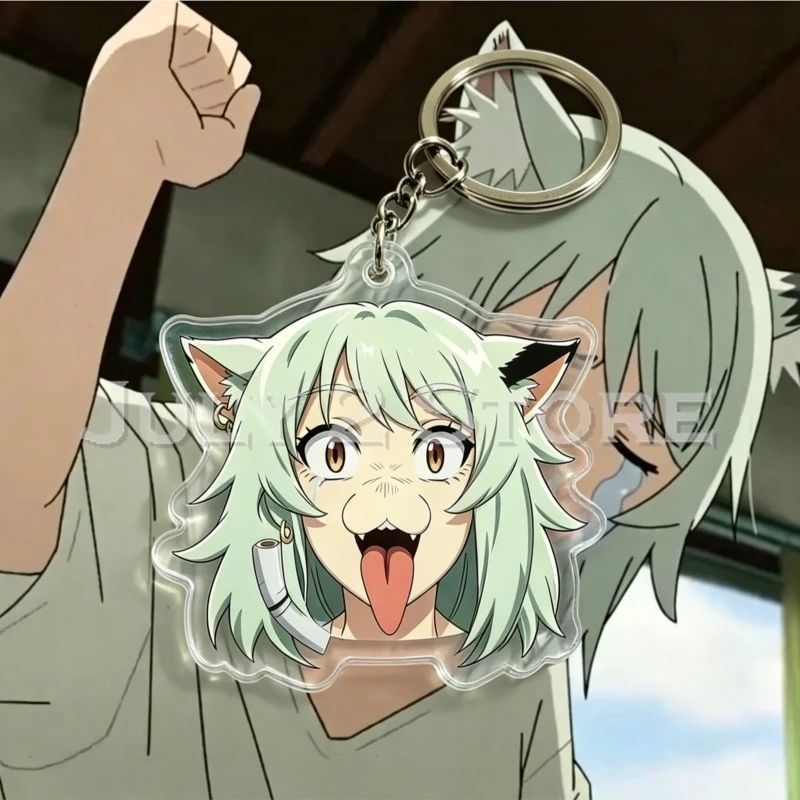 Фото Акриловый брелок Chainsmoker Cat Yaniko Satou 5 см – милый мультяшный кулон, аксессуар для рюкзака и сумки на Хэллоуин №1