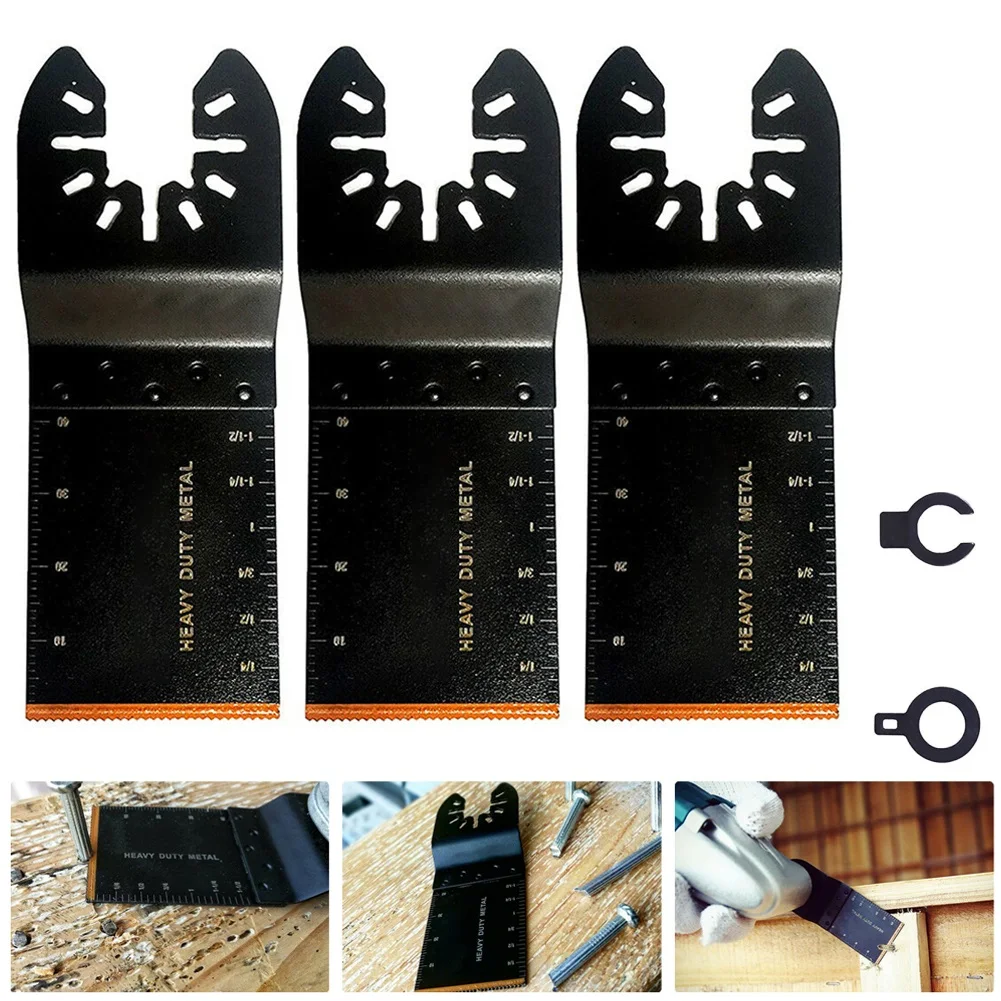 

3Pcs Saw Blades Carbide Tooth Blade Multitool Oscillating Tool Width 34mm Depth 40mm For Hardened Nails Metal Fiber Glass