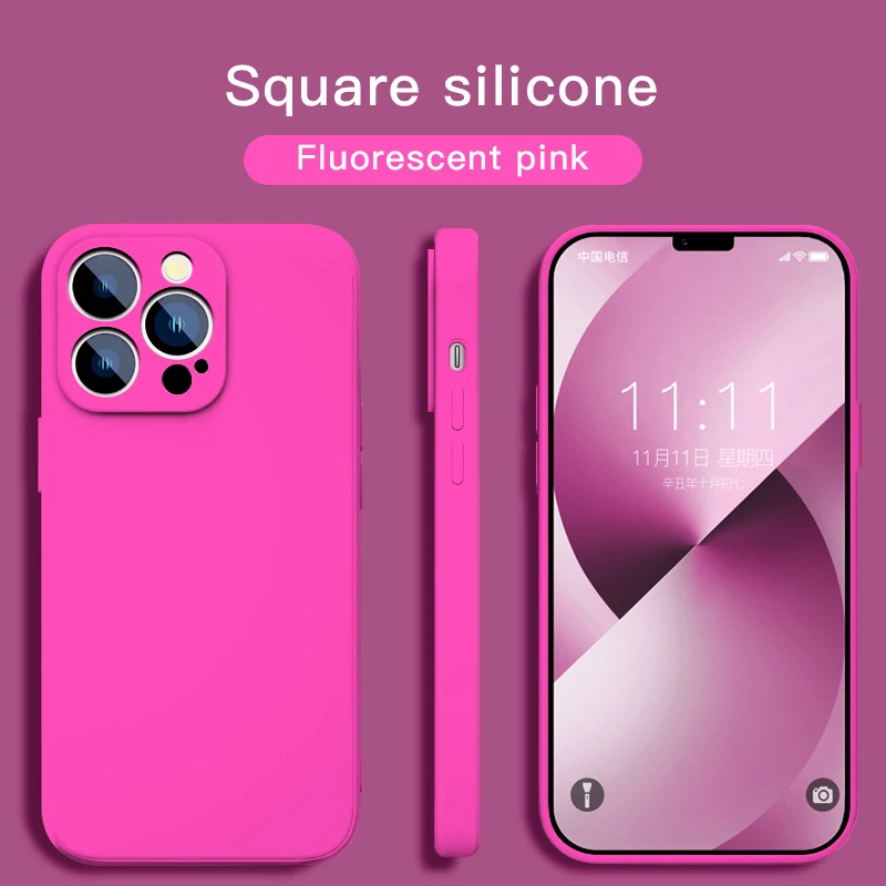 

UTOPER Square Silicone Phone Case For iPhone 14 Pro Max 11 12 13 Mini XS XR MAX 7 8 SE 2022 X PLUS Soft Thin Bumper Back Cover