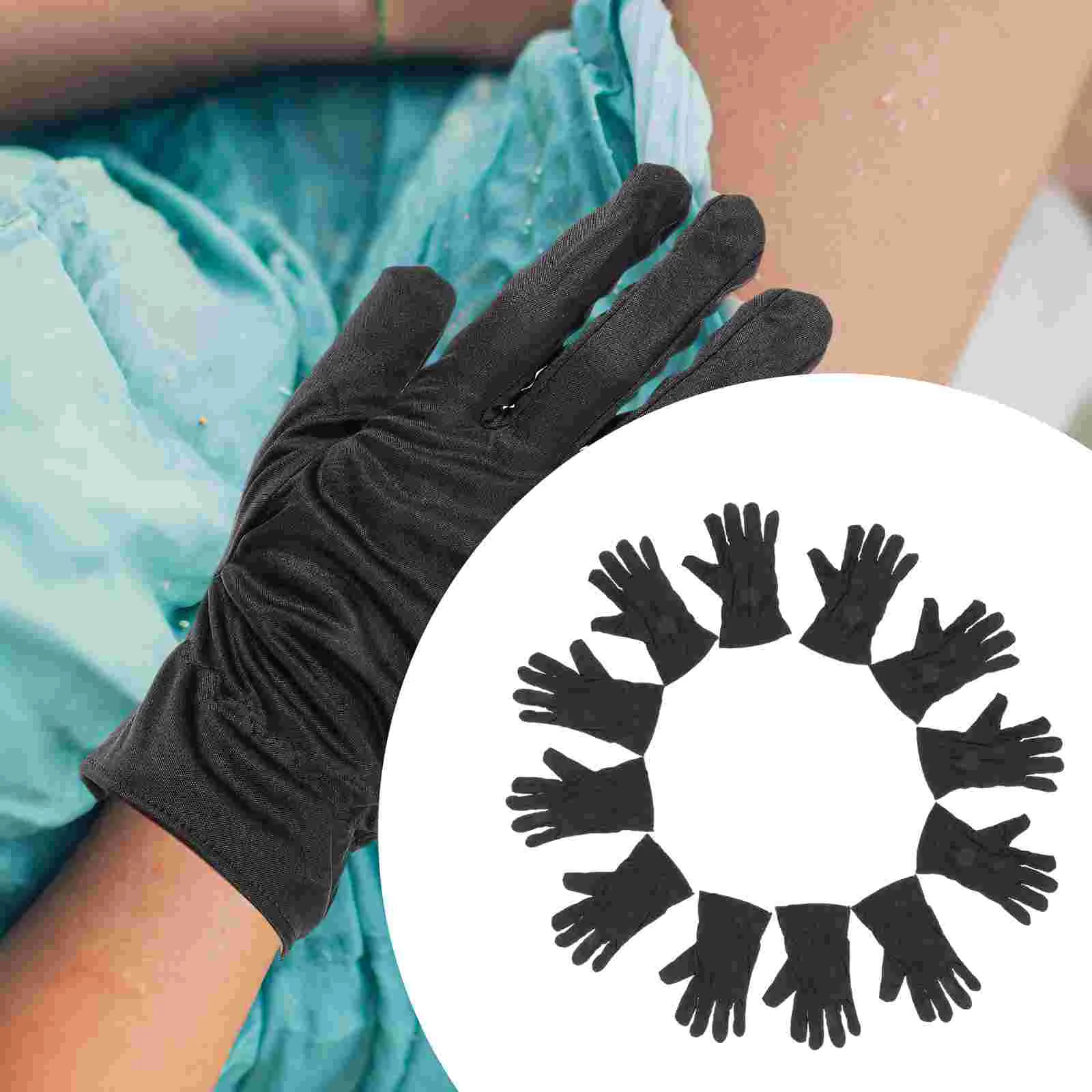 

6 Pairs Gloves Jewelry Handling Serving Cotton Coin Mens Work Dry Hands