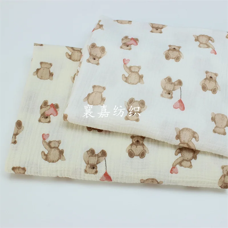 Новая двойная марля воздушный медведь детский хлопковый креп пижамы детские