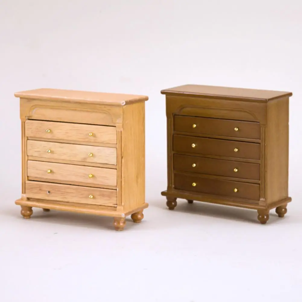 

Mini Cabinet Model Delicate Wear-resistant Fine Texture Play House Supplies Miniature Furniture Cabinet Model
