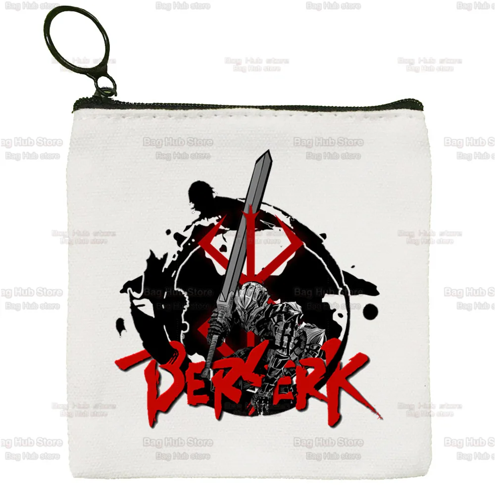 Berserk Guts Mini Coin Purse Canvas Student Wallet Swordsman Gatsu Sacrifice Zodd Anime Coin Case Zipper Hand Female Key Case