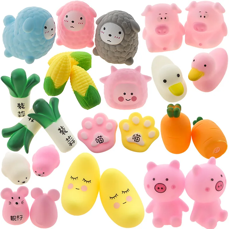 

Cartoon Cute Animals Squeeze Ball Mochi Squishy Stress Relief Fidget Toys for Anxiety Sensory Toys