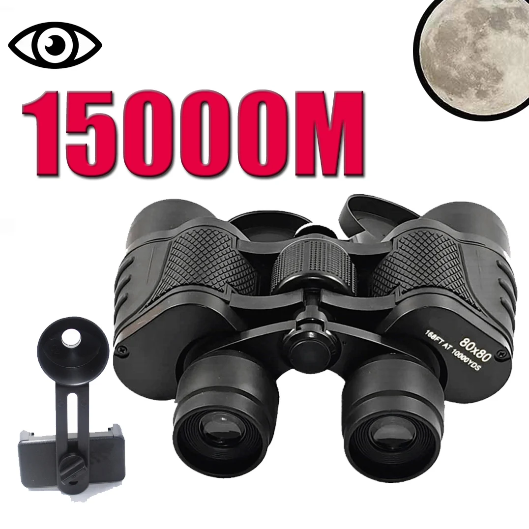 

15000M Long Range Powerful Professional Binoculars Camping Telescope 80X80 Hunting Binoculares Tourism High-end Military Hiking