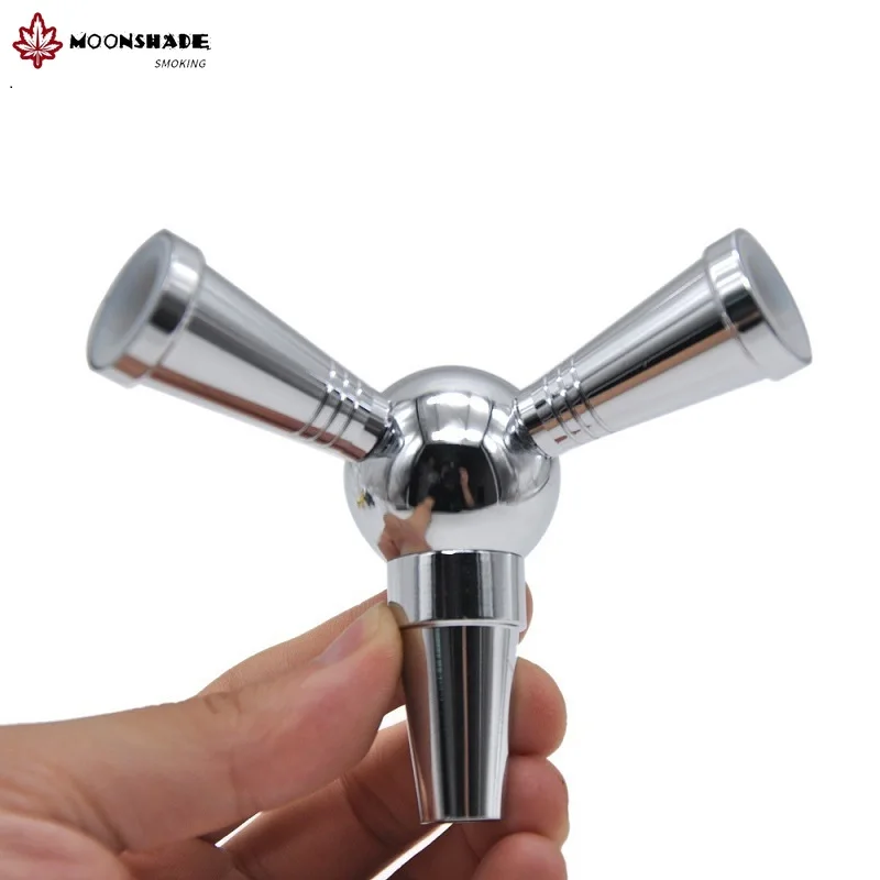 

MOONSHADE New Aluminum Alloy Hookah Hose Adapter Single Hose To Dual Hose Converter Dispenser Smoking Accessories