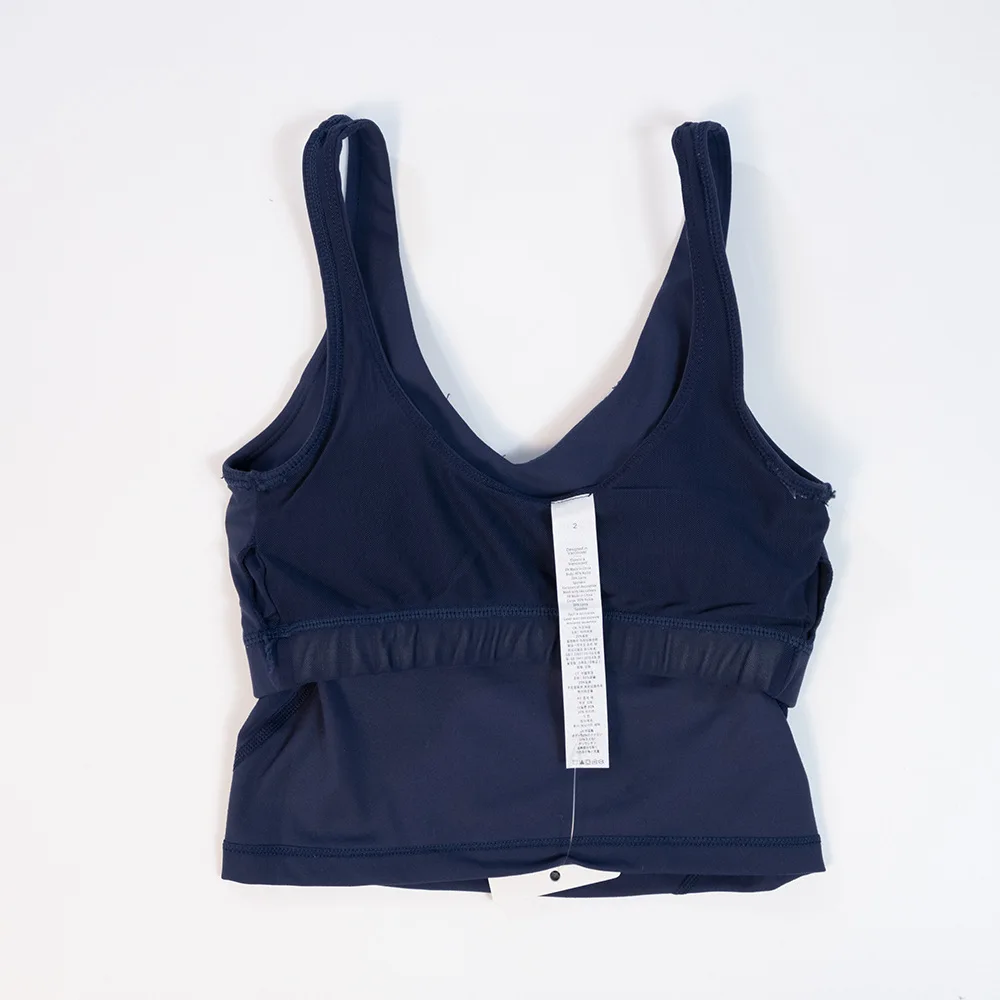 Solid Color U-shape Halter Luluwomen Fitness Bra Soft Sport Tank Top Gym Yoga Vest Comprehensive Training Removable Chest Pad